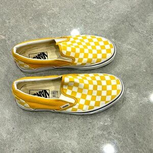 Vans Shoes / Yellowgoldish Slip on Checkered Vans